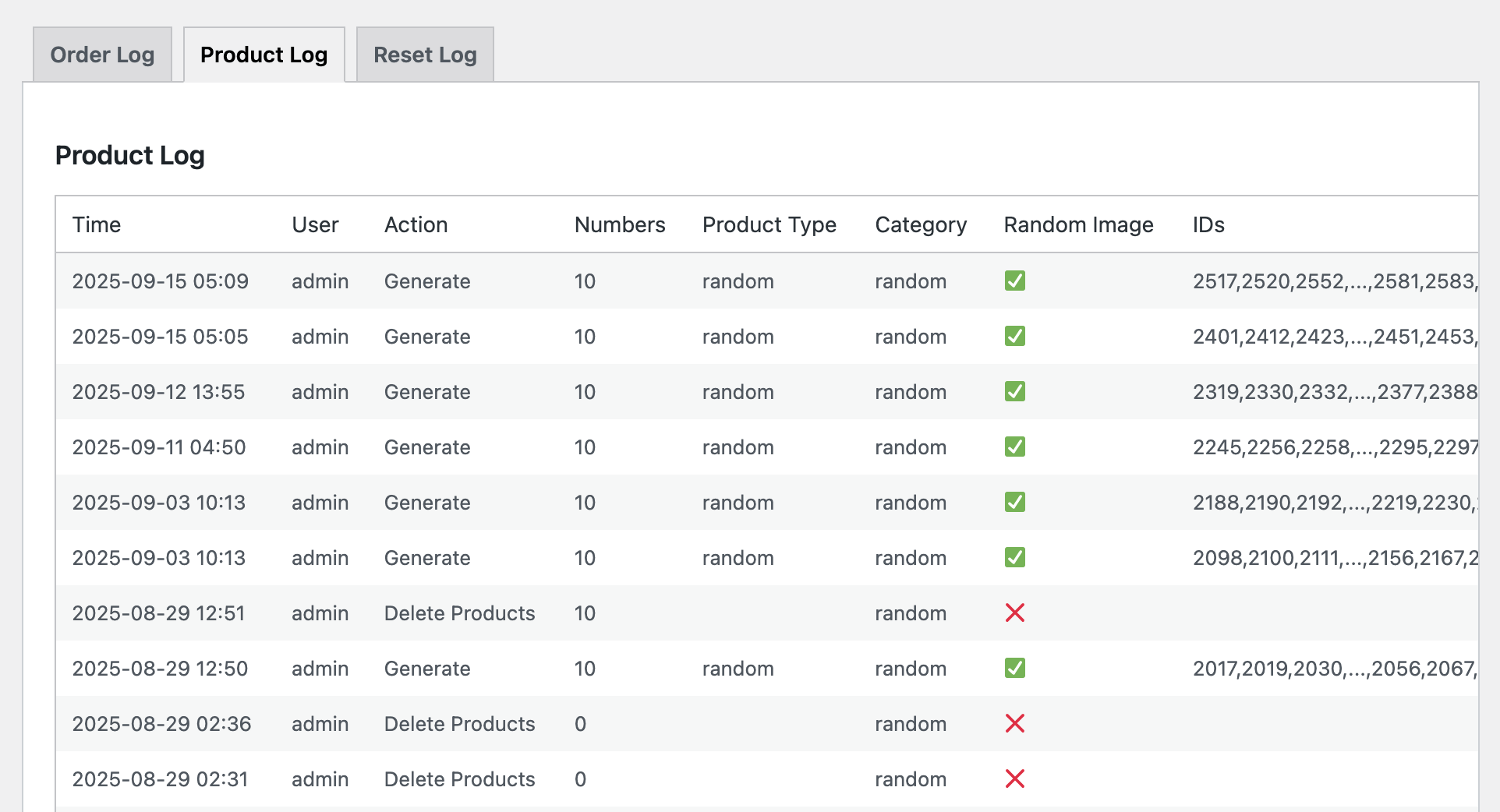 Activity logging